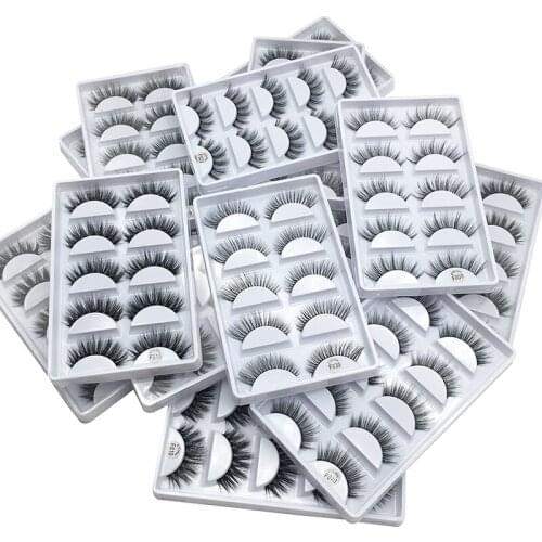 Free Shipping 5pairs/pack 3D Mink False Natural Eyelashes Whole Sale Mink Lashes Pack Extensions 3D Makeup Tools Mink strip