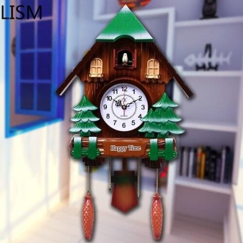Large 3d Wall Clock Vintage Cuckoo Bell Pendulum Clock Wall Decor Childrens Room Bedroom Large Bird Wall Clock Modern Design