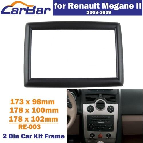 CarBar Double 2 Din Car Radio Fascia for Renault Megane II Stereo Fascia Dash Dashboard Frame Panel Trim Kit Car Stereo