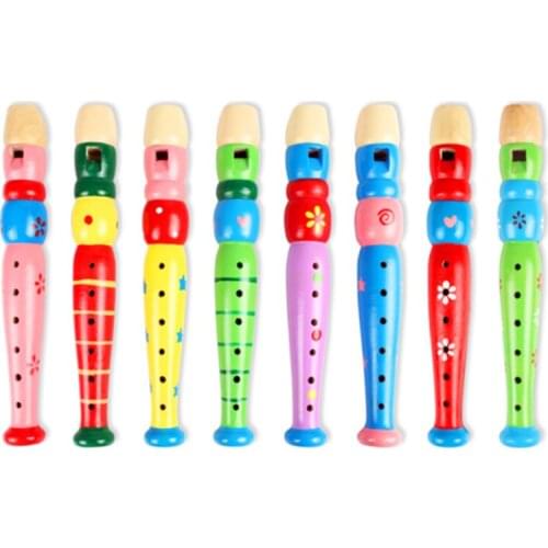 Kids Toy Baby Boys Girls Hot Selling Colorful Wooden Trumpet Buglet Hooter Bugle Music Toy Gift For Kids Education