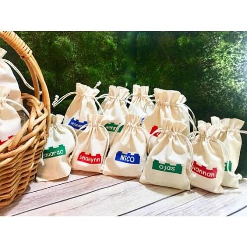 Custom names Building Bricks birthday baby shower treart goodie favor bags baptism Hangover Survival Kit party Candy pouches