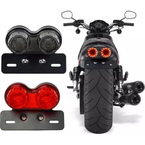 For Harley Bobber Cafe Racer Custom 12V Motorbike Turn Signal Brake Lights Motorbike Rear Stop Brake Lamp