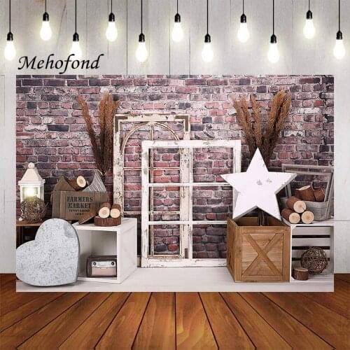 Mehofond Photography Background Rustic Christmas Vintage Brick Wall Kid Portrait Birthday Party Decor Backdrop Photo Studio Prop
