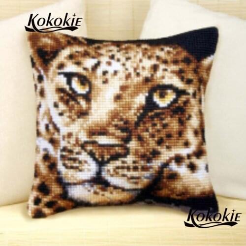 DIY needle animal cushion mat embroidery yarn pillowcase Counted pillow kits cross stitch embroider needlework kits throw pillow