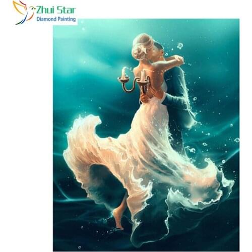 Zhui Star 5D DIY Full square Diamond Painting Mosaic Couple Dancing decor Diamond Rhinestone Embroidery Cross Stitch home decor