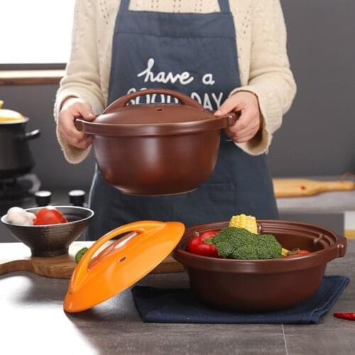 High Temperature Resistant and Large Capacity Curling Pot for Raw Sand, Open Fire and Gas for Raw Soup and Stone Pot Casserole