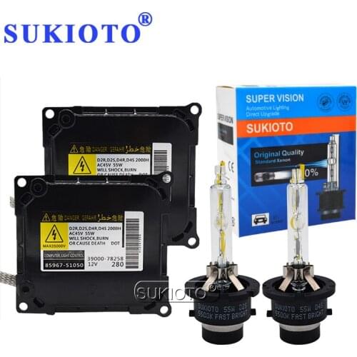 SUKIOTO DDLT003 85967-52020 Car Headlight Ballast Kit 55W Xenon Car Bulb D2S D2R D4S D4R 5500K For Lexus ES350 IS350 RX350 GS300