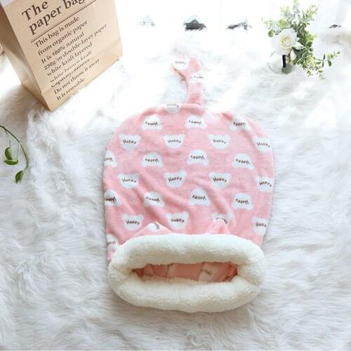 Cat Bed Flannel Pet Mat Sleeping Bag Large Space Winter Soft Warm Plush Cat House Portable Blanket Cushion Washable Cat Supplies