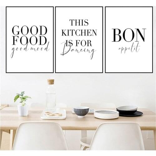 Kitchen Decor Canvas Painting Quote Wall Art Good Food Letters On The Wall Dinning Room Decoration Poster Prints Frameless