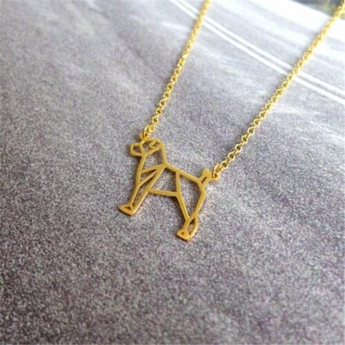 Fashion hollow cute Jack Russel Terrier Pendant Necklace animal Pet jewelry for Women girls pretty Christmas Gift