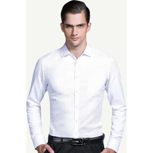 MRMT 2021 Brand Mens Long Sleeve Top Mens Shirt Solid Color Slim Fit Business Shirt