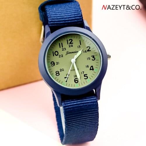 Man watch high qualtiy woman male luminous hands outdoor sports army watch blue case blue nylon strap quartz wristwatch