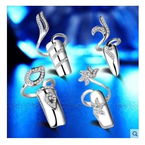 Nandudu Blooming Weddin Jewelry 4 RING Sets for Women Alloy color crystal ring nails female tempe