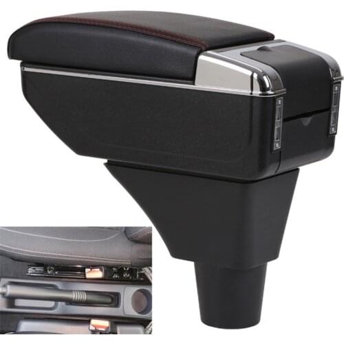 For Renault Sandero Stepway armrest box central Store content Storage box armrest box with cup holder ashtray USB interface