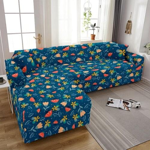 Stretch Sofa Cover Flower Slipcovers Elastic All-inclusive Couch Case for Different Shape Sofa Loveseat Chair L-Style Sofa Case