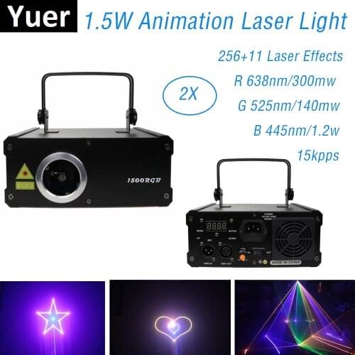 Disco Christmas Light RGB Animation Laser Projector Beam Light 1.5W Pattern Laser Light Dj Effect Laser Scanner Stage Lighting