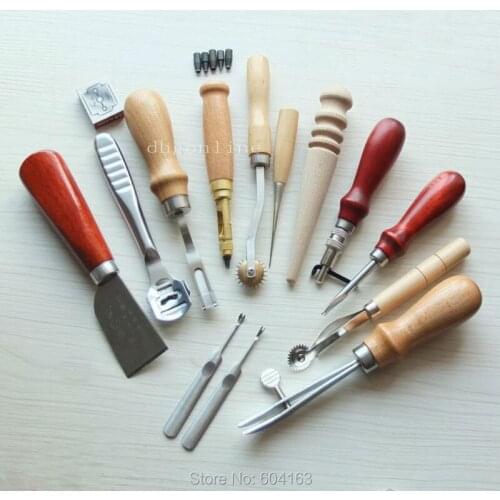 Hand Sewing Tools 13 stlye Leather Craft Punch Groover Skiving Knife Kit Awl WS