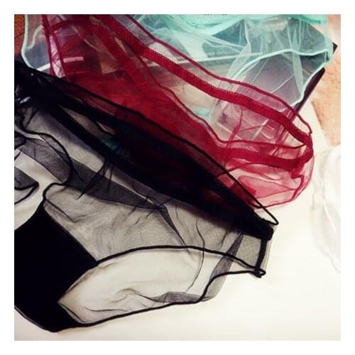 Sexy lace panties sexy temptation female low-waist gauze transparent ultra-thin frighteningly hot low-waist briefs black