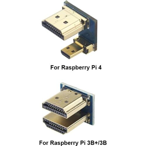 Raspberry Pi 4 1080P HDMI-compatible Adapter Male to Male Converter for Raspberry Pi 3B+/3B 3.5 inch Display 5 inch Touch Screen