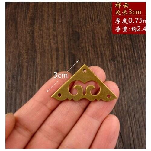 Corner Brackets Chinese style antique copper jewelry box door corner angle copper decorative trim A10