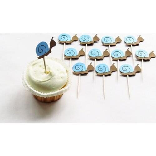 Snail Cupcake Toppers birthday rustic wedding bridal baby shower toothpicks engagement food pick party decorations