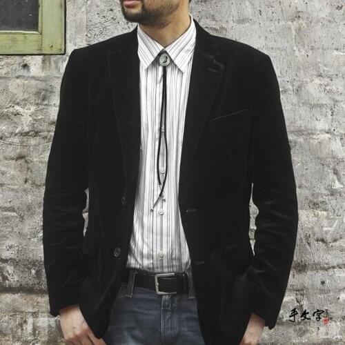 Vintage Genuine Long Leather Adjustable Necklaces Gifts For Boyfriend Geometric Suspension Jewellery Accessories Neck Decoration