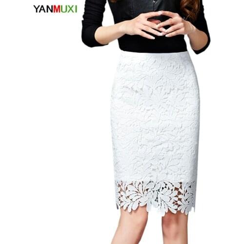 YANMUXI Pencil Skirts With Flowers