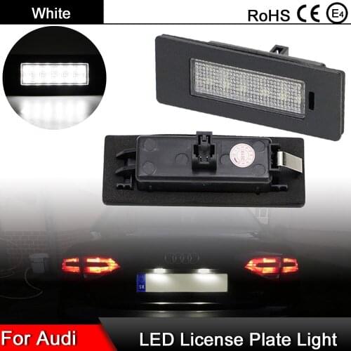 1 Pair For AUDI A5 S5 Q2 Q5 2016-2019 Hight Brightness White LED License Plate Light Number Plate Lamp