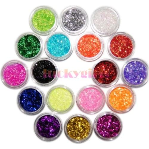 18 Colors set Nail Glitter Sequins Thin Strip Shining Metallic Nail Glitter Tips Manicure Nail Art Decoration Accessories
