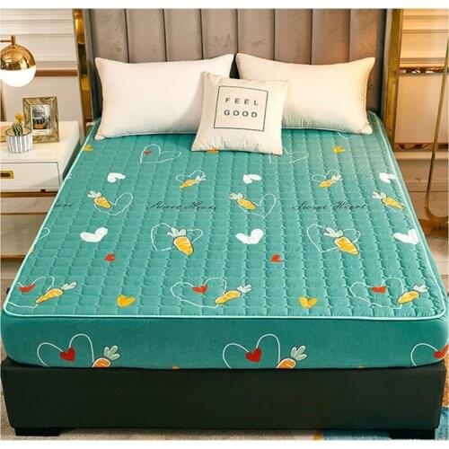 200x220cm Thicken Quilted Mattress Cover King Queen Bed Fitted Bed Sheet Anti-Bacteria Sheets Topper Air-Permeable Bed Pad