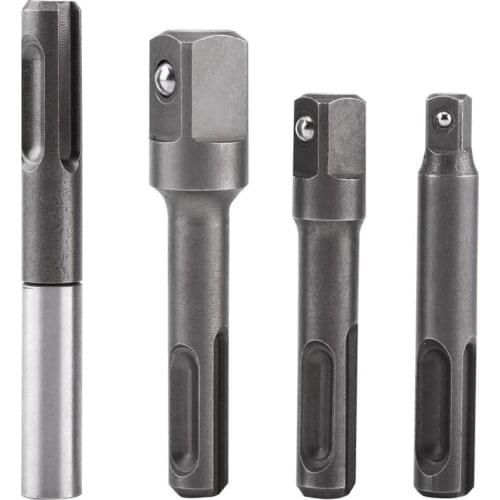 3pcs Magnetic SDS Plus Shank to 1/4" Hex Socket Shank Screwdriver Square Drill Bit Extension Adaptor Connector