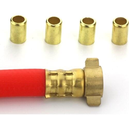 50pcs Copper Exhaust Sleeve Pipe Repair Connector 12.5mm-16mm Soft Pipe Clamp Tube Press Water Air Adaptor