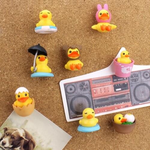 8pcs Cute Decorative Push Pins Buttons Small Yellow Duck Shape Thumb Tacks Map Photo Cork Felt Wall Creative Thumbtack Pin