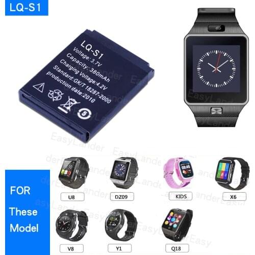 Durable Smart Watch Battery 1Pcs LQ-S1 AB-S1 3.7V 380mAh lithium Rechargeable Battery For Smart Watch DZ09 W8 A1 T8 X6 QW09