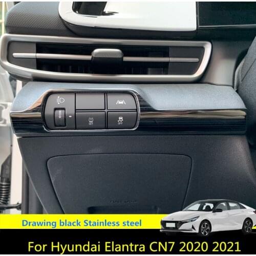 Accessories For Hyundai Elantra CN7 2020 202 Inerior Headlight Lamp Switch Button Decoration Frame Cover Trim