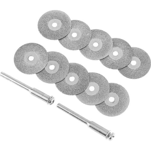 10pcs/lot 25mm Diamond Cutting Discs Saw Blade with 2pcs 3mm Diameter Fixed Rod for Cutting Glass Metal