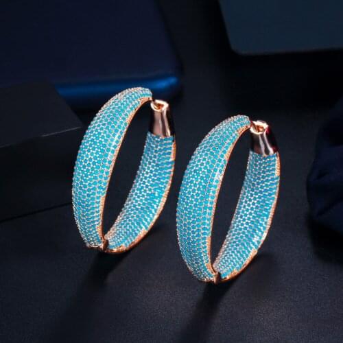 Charm Vintage Hoop Earrings Women ESYS0384 Cubic Zircon Iced Out Bling Elegant Luxury Trendy Gift Jewelry