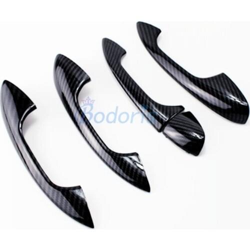 For LHD Mercedes Benz GLC 2016 2017 2018 Carbon Fiber Color Door Handle Cover Trim Grab Panel Chrome Car Styling Accessories