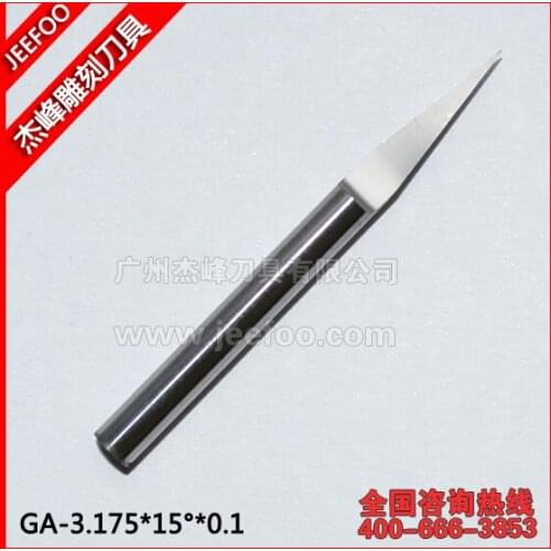 3.175*15degree*0.1 Flat Bottom Router Bit / Engraving Tools,Carving End Mill,V Shape CNC Router Bit