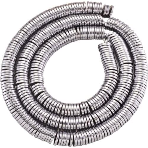 Electroplate Non-magnetic Synthetic Hematite Beads Flat Round/Disc Heishi Beads Loose Spacer for DIY Bracelets Jewelry Making