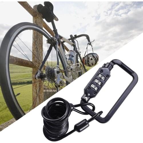 Motorcycle Helmet Lock Cable Heavy Duty Combination Lock Carabiner for Anti-theft Motorbike Lock Bicycle Helmet