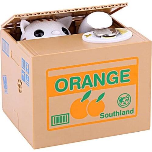 Cat Piggy Bank Coin Box Cat Deposit Saving Money Safe Box Automatic Stealing Coin Cat Coins Money Box Coin Bank Moneybox