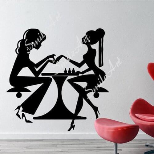 Lovely Nail Salon Removable Art Vinyl Wall Stickers For Kids Rooms Decoration Wall Stickers Waterproof Wallpaper