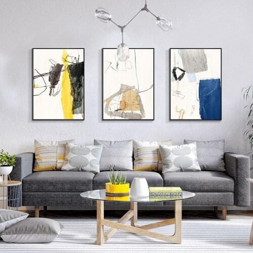 Colourful Geometric Lines Poster Abstract Realism Print Canvas Painting Modern Wall Art Picture For Office Hotel Room Decor