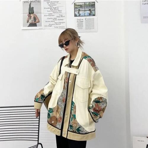 Embroidered Boys Spring And Autumn 2021 Hip Hop Loose Fashion Brand Retro Chinese Jeans Winter Jacket Women Korean Trend Denim