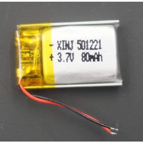 3.7V 80mAh Lithium Polymer Lipo Battery 501221 For Headphones Bluetooth DIY MP3 3D Glasses Speaker Watch Record Pen