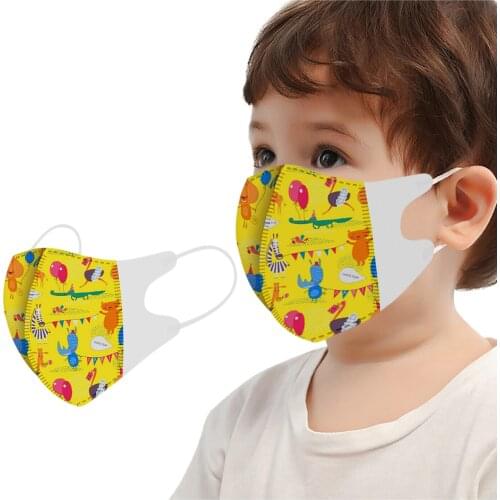 20pc Kids Face Disposable Masks Protect Mouth Facial Cover 3ply Cartoon Anti-dust Pm25 No Decoration Masks For Child Girls Boys