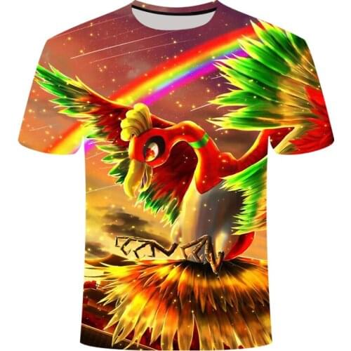 Phoenix T-shirts Men black 3D print Funny Short Sleeve O-neck Tshirts Fashion Domineering Style Tops Tees oversize t-shirts