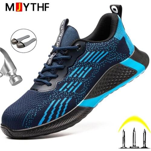 2021 New Work Safety Boots Steel Toe Cap Work Shoes Sneakers Men Anti-smash Safety Shoes Indestructible Male Security Footwear