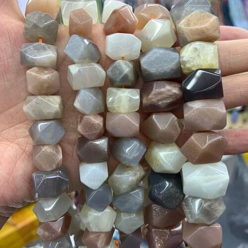 Natural Sunstone Stone Beads 15'' Faceted Irregular DIY Loose Beads For Jewelry Making Women Men Beads Necklace Bracelet Gift